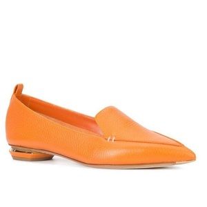 Nicholas Kirkwood Beya Loafers Orange Leather Size 39.5